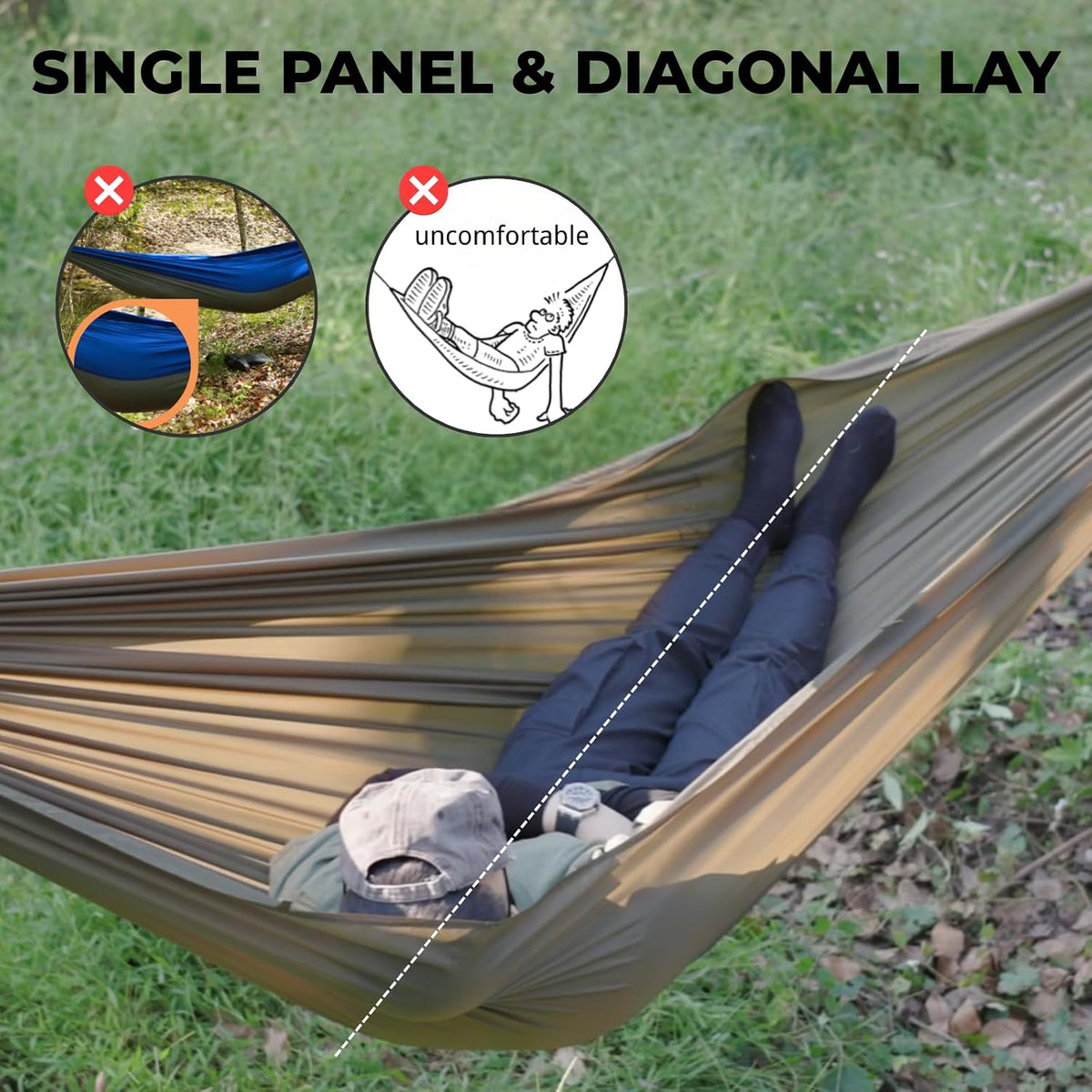 Onewind 11ft Ultralight Camping Hammock for Hiking Backpacking, Blue