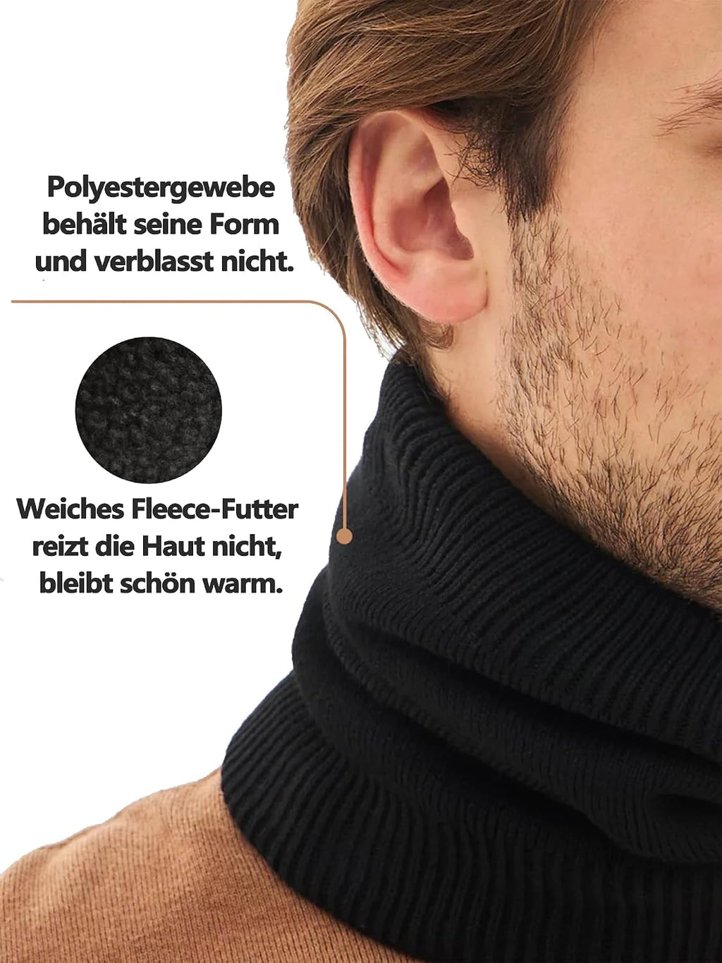 Winter Neck Warmer Gaiter for Men, Neck Scarf Neck Gaiter Women Ski, Fleece Windproof Face Mask Scarves