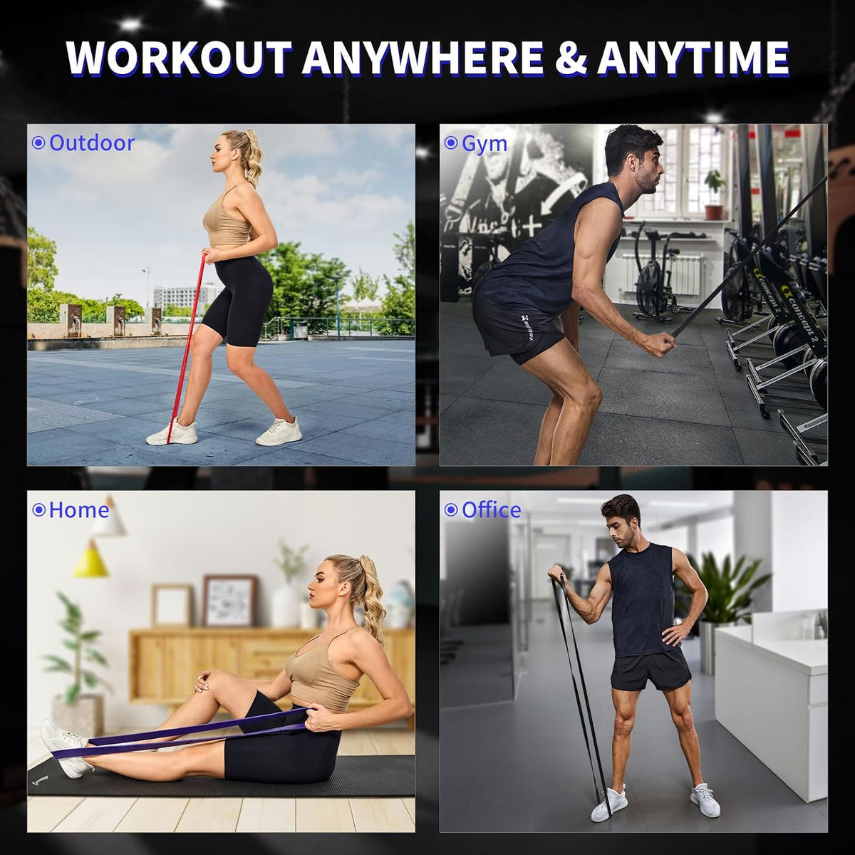 Pull Up Assistance Bands Set, Long Resistance Bands for Working Out