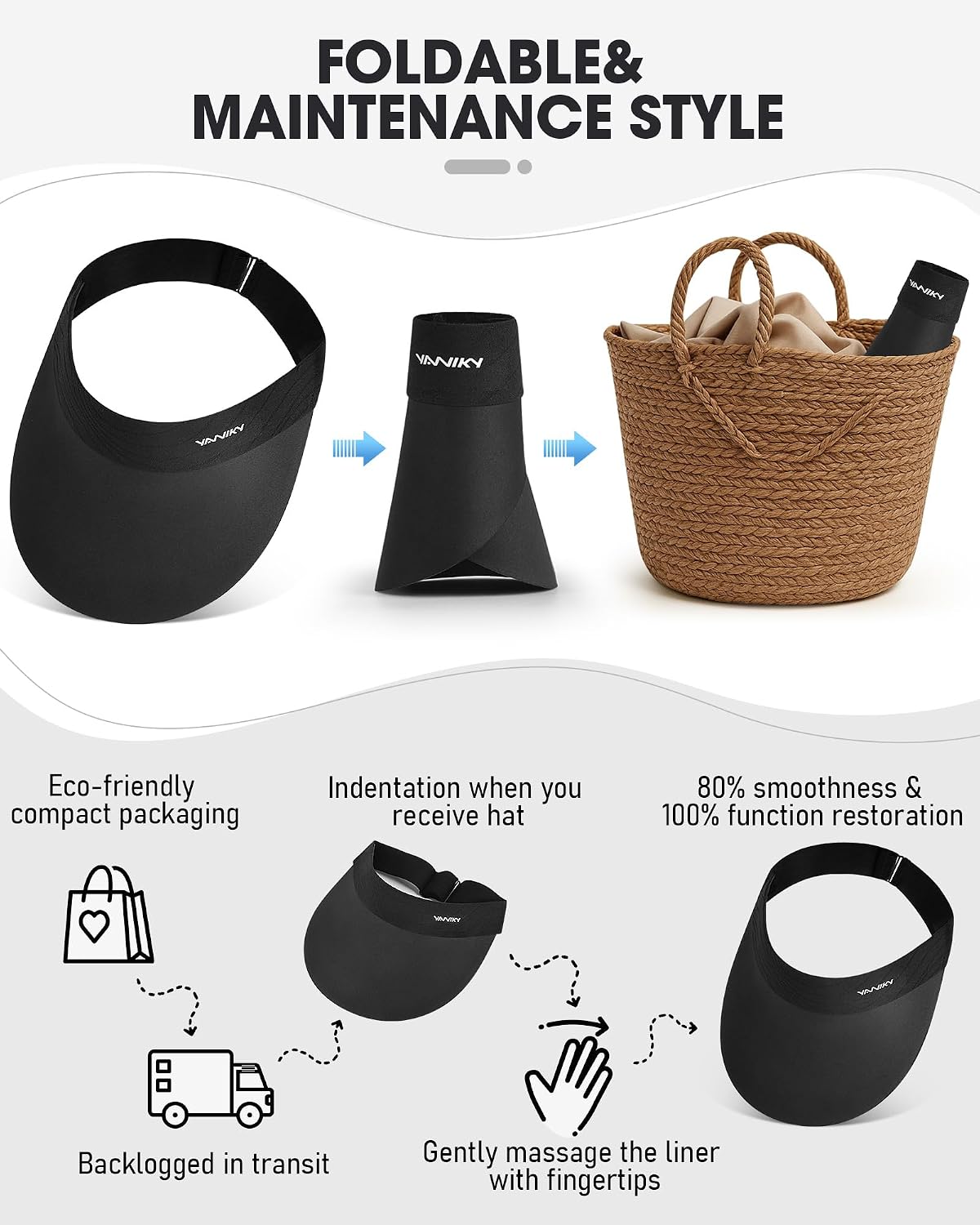 YANIKY Sun Visor Hat for Women,UPF50+ Seamless Sun Hats Men Women Lightweight Sports Cap Stretchy Ponytail Hat for Outdoor