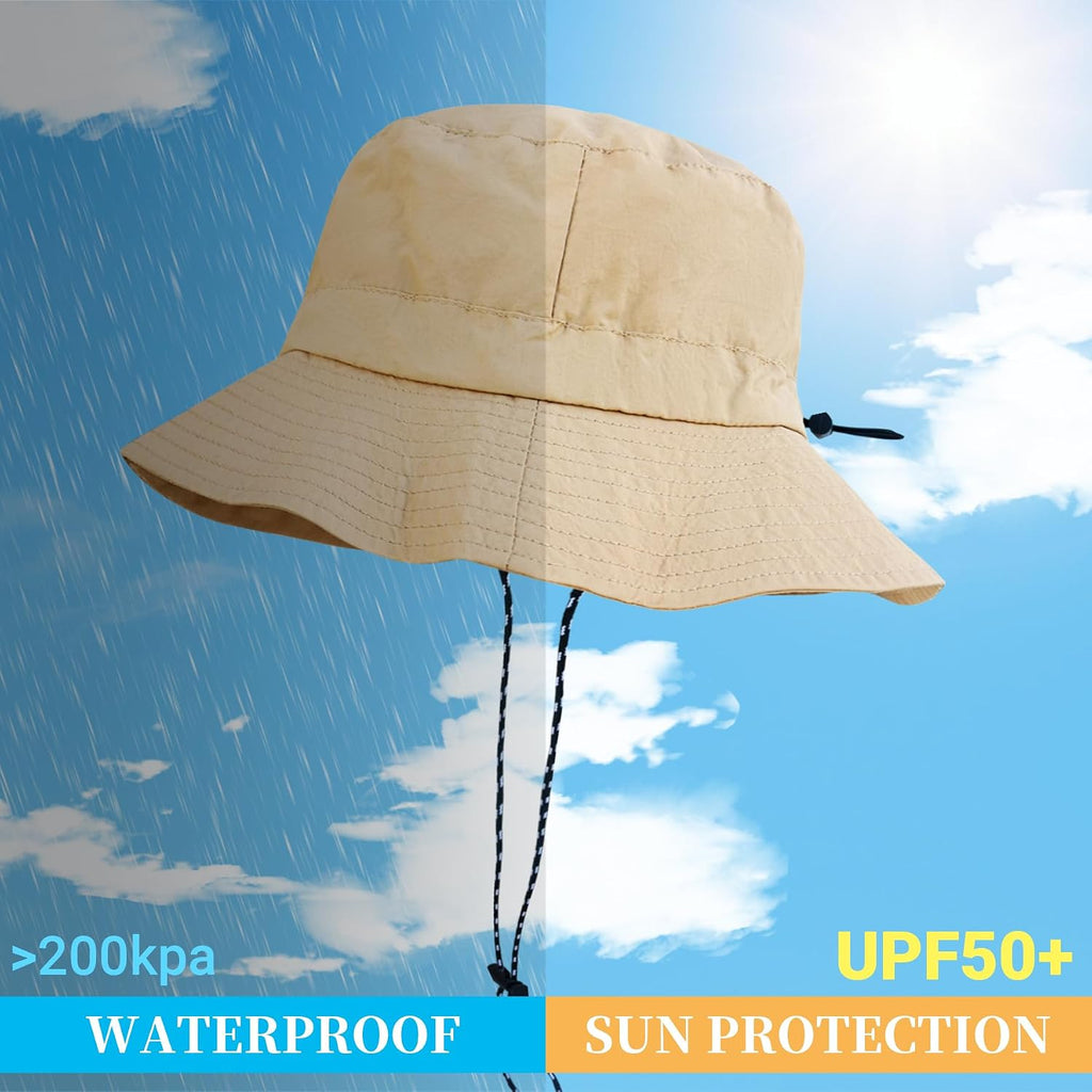 NPJY Packable Sun Bucket Hat for Women Outdoor Waterproof Rain Hat