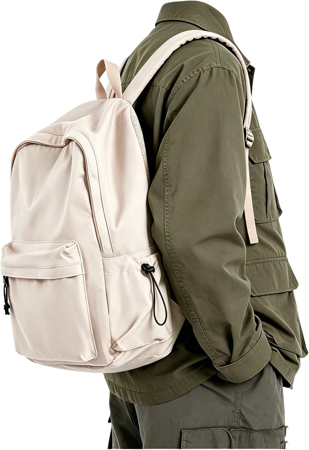 BJLFS White School Backpack for Girls Women, Waterproof High School Book Bag Cute Backpack for Men Teens Boys, Lightweight Mini Classic Basic College Backpack Middle School Back Pack Daypack