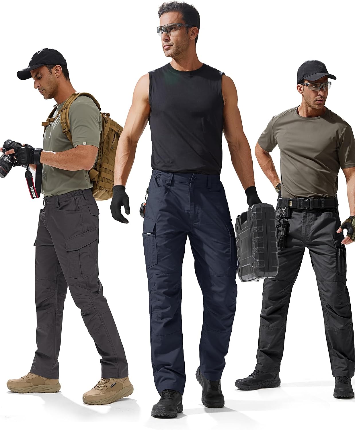 FREE SOLDIER Men's Tactical Pants Ripstop Work Cargo Hiking Pants