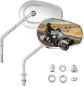 PBYMT Motorcycle Rear View Mirrors M8 Chrome Motorcycle Mirrors 360 Degree Adjustment Side Mirror Compatible with Harley Sportster Touring Dyna Softail Road King Street Glide 1982-2023