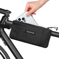 Bike Frame Bag – Water-Resistant Top Tube Bike Bag, Minimalist Bicycle Storage Pouch for Smartphone & Cards, Fits Road & Mountain Bikes