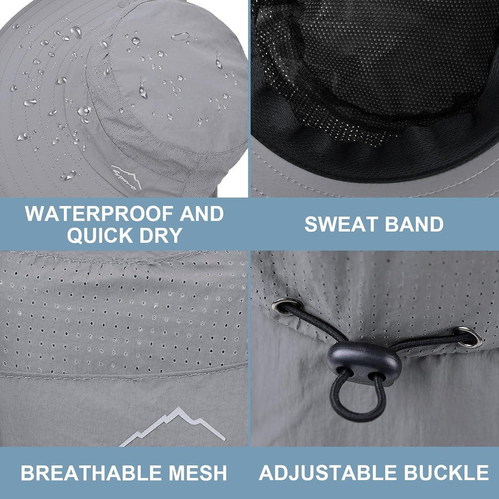 Sun Hat for Men Women with Neck Flap,UPF 50+ UV Protection Fishing Hat