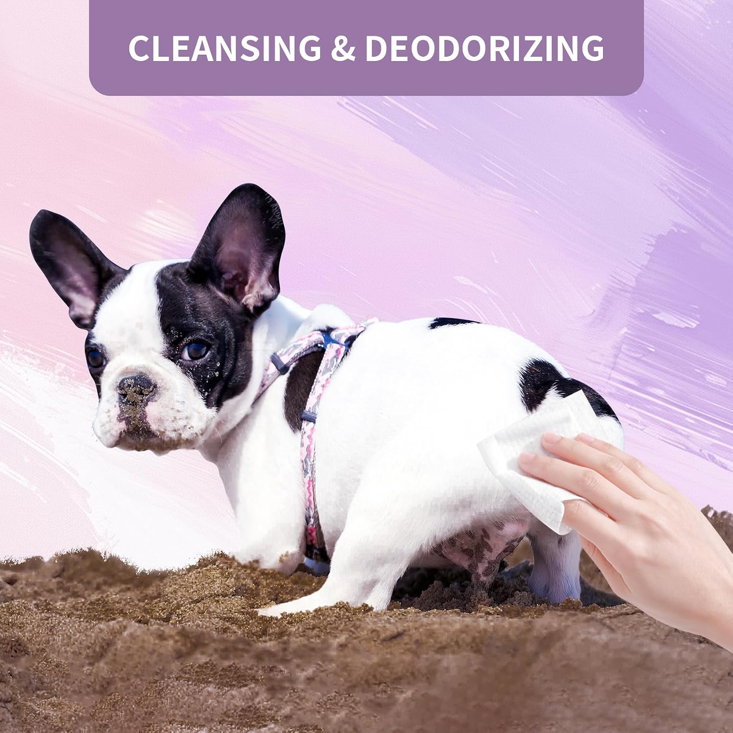 IMMHABI 400 Count Lick-Safe Dog Wipes, Lavender Plant-Based Hypoallergenic Dog Wipes for Paws, Butt, and Anal Gland Care, Cleansing & Deodorizing for Puppies