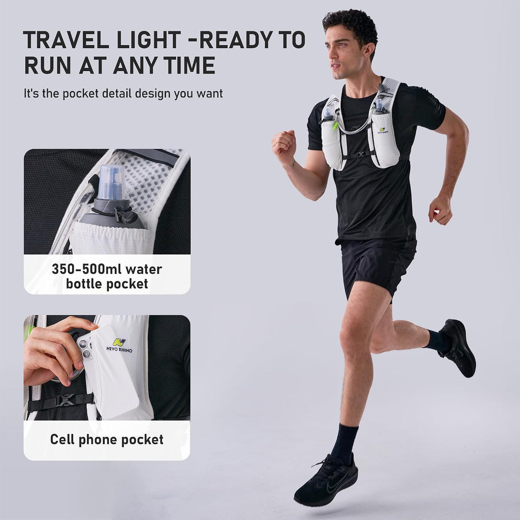 N NEVO RHINO Running Vest with 1.5L Water Bladder, Hydration Vest Pack