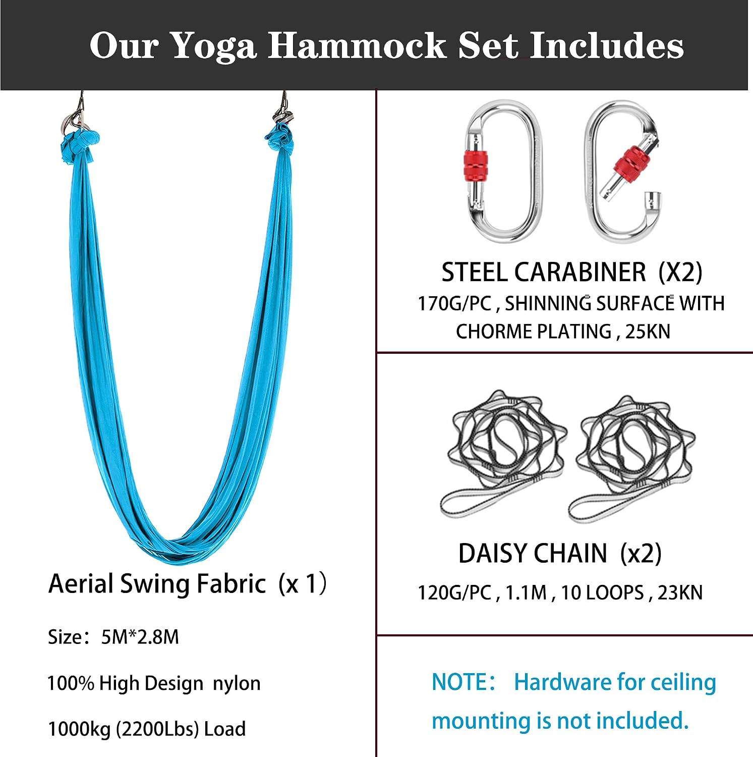 5.5 Yards Aerial silks swing outside yoga hammock,Aerial silk start set