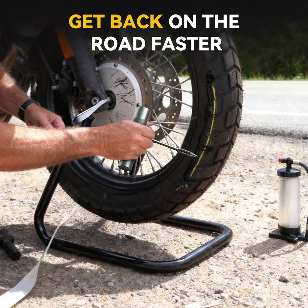AUTOWN Compact Tire Repair Kit with Plugs for Motorcycle, Car