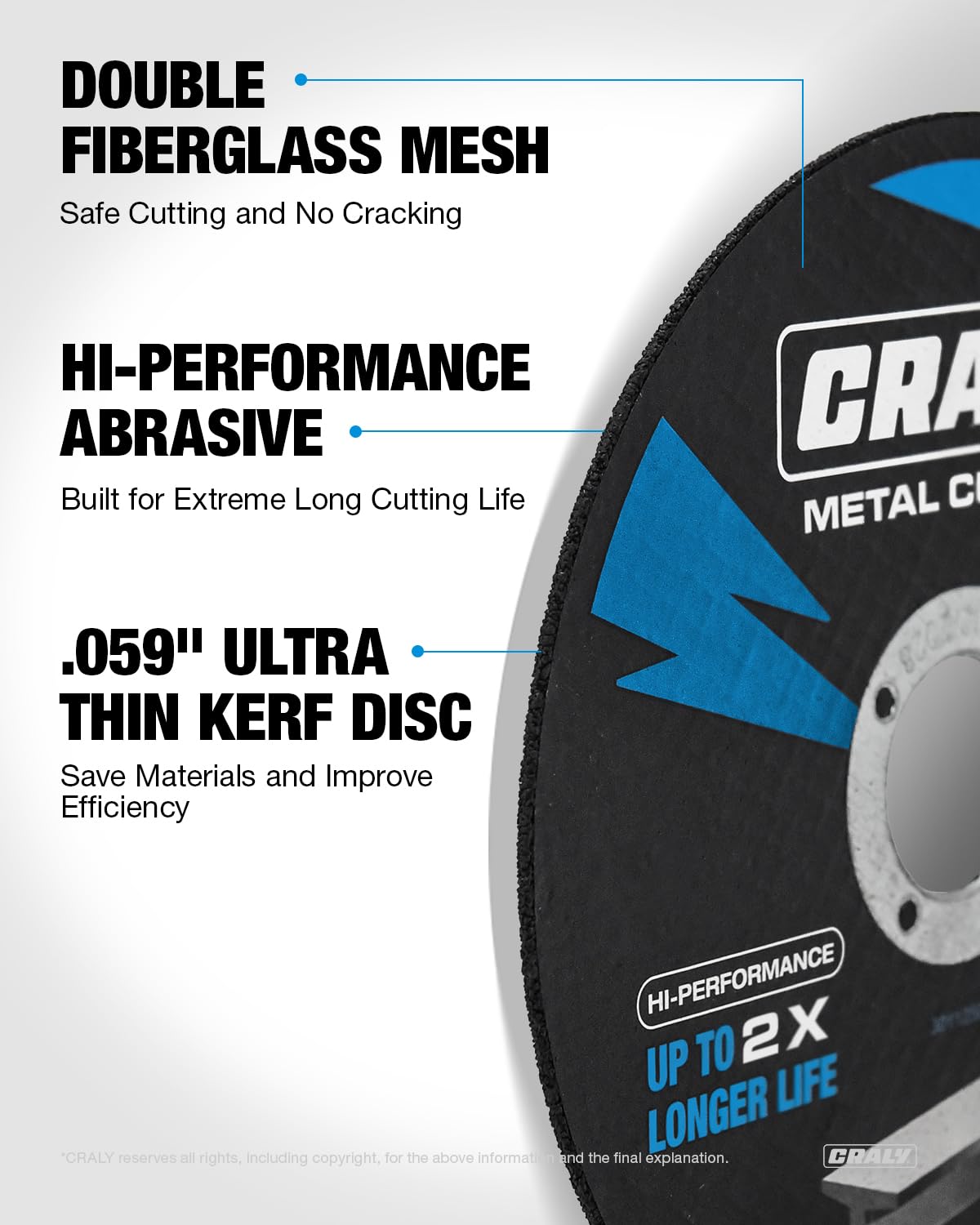 CRALY 6 Inch Cut-Off Wheels for Cutting Metal & Stainless Steel, Professional Grade Ultra Thin Metal Cutting Disc for Angle Grinder & Die Grinder, 7/8 in Arbor, 25-Pack(30115001-25)