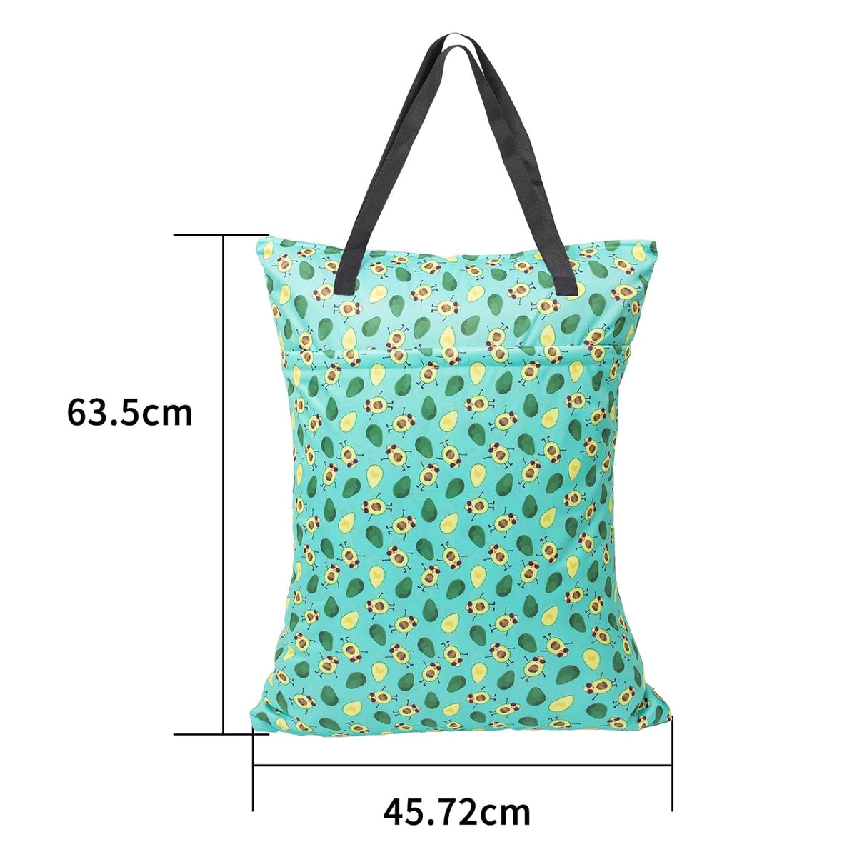 ALVA ALVABABY 2 Pack Large Wet Dry Bag Waterproof Hanging Cloth Diaper with Double Zippered Pockets 25x18 inches (Avocados and starfish)