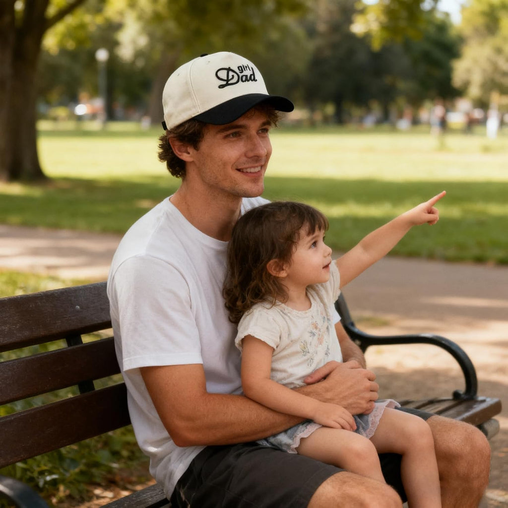 Embroidered Boy Girl Dad Mom Two-Tone Baseball Cap, Classic Dad Hat for Men Women His Her, Family Theme Gift Ideas