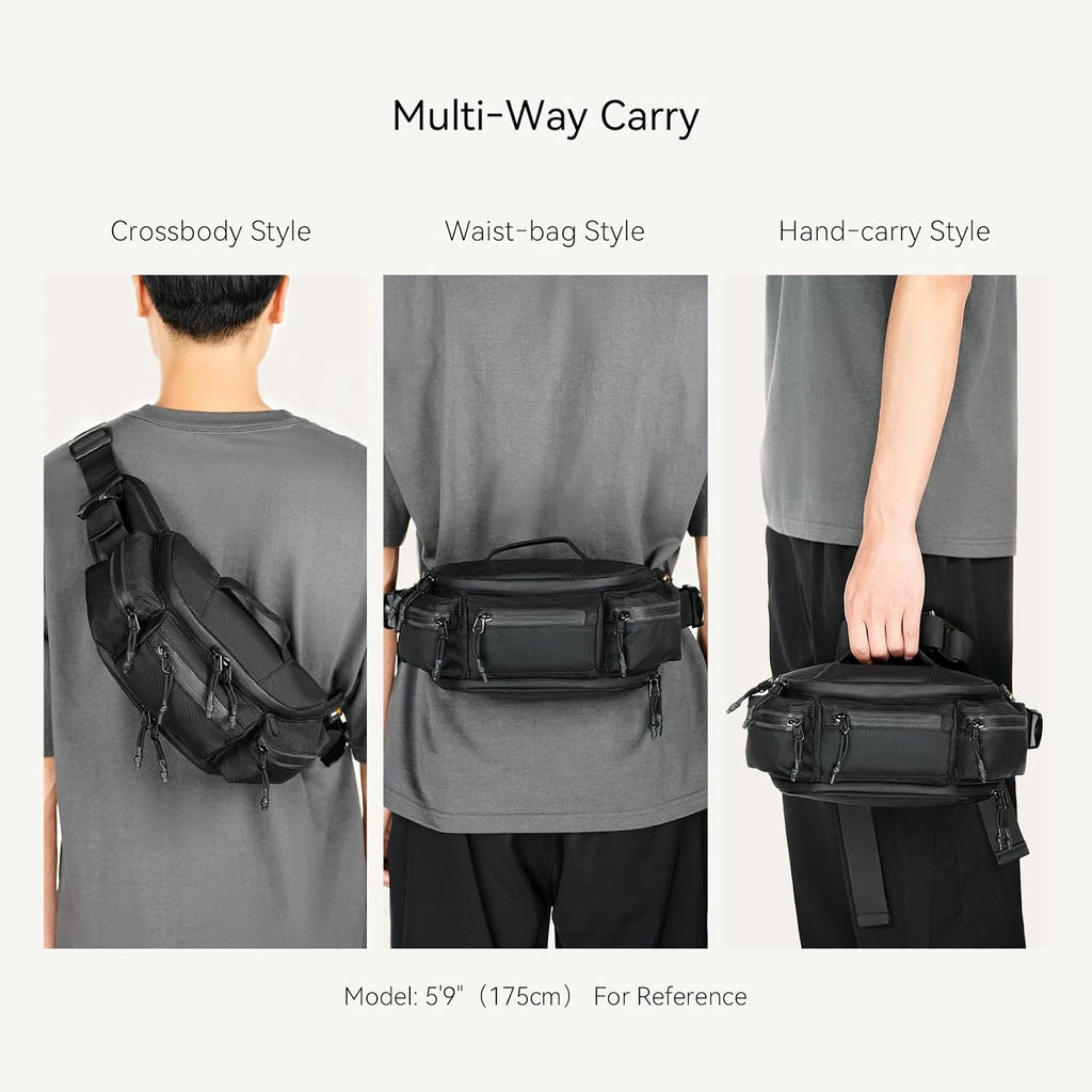 reeyee 6.5L Expandable Waist Pack for Men, Large Hip Pack for Cycling