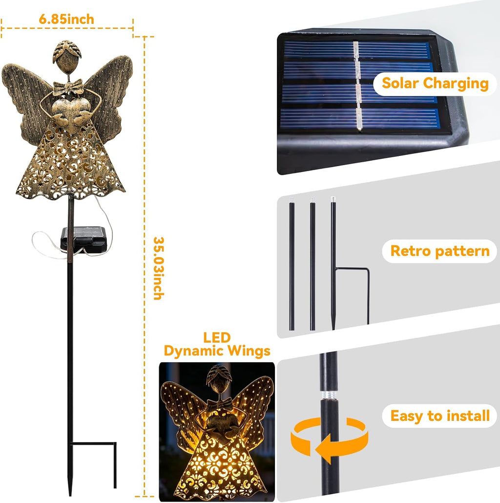 SRNPMIU Angel Solar Lights Outdoor Decor, Solar Angel Garden Decorations
