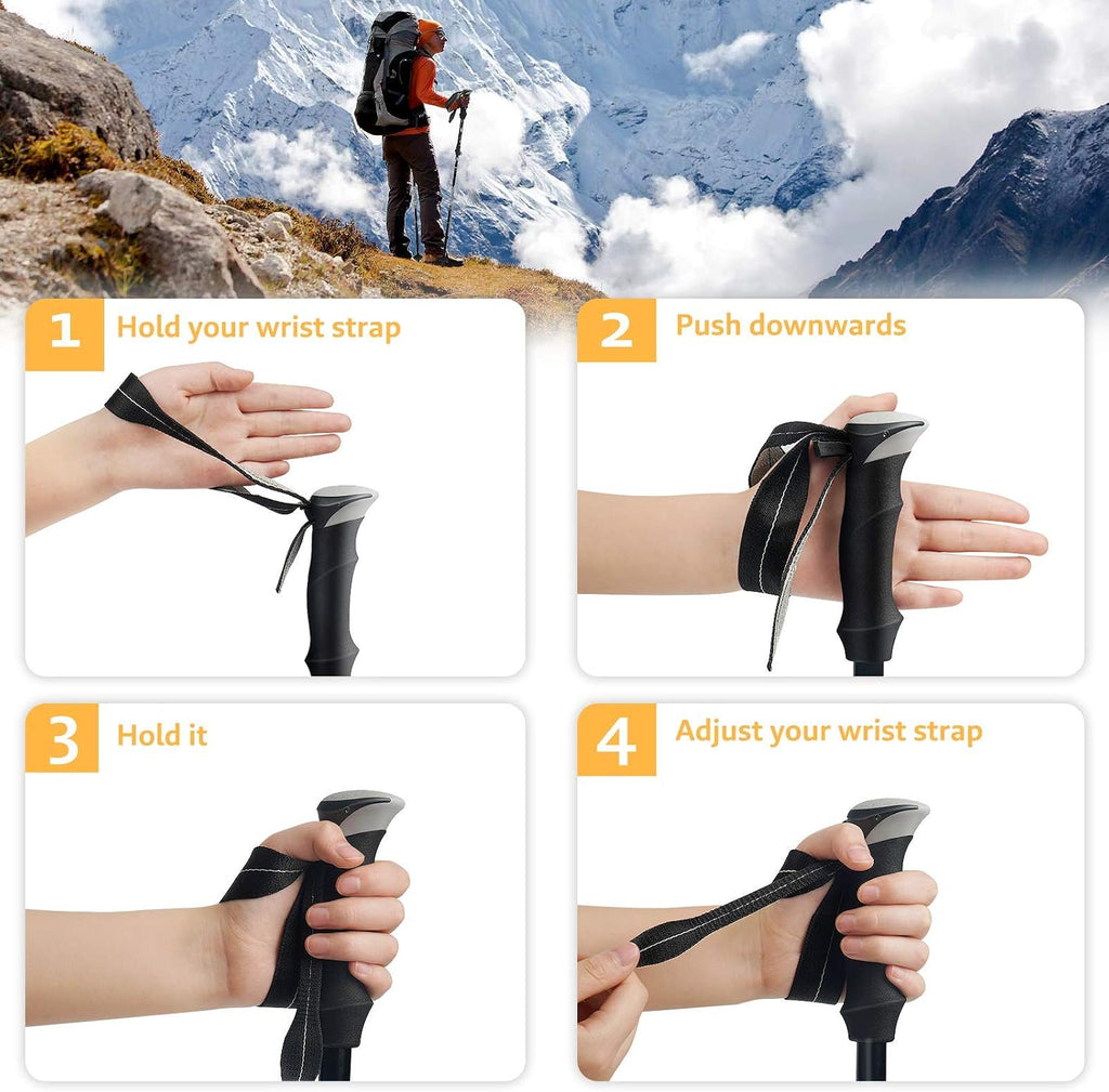 Covacure Hiking Poles Collapsible Lightweight-Aluminum 7075 Trekking Poles