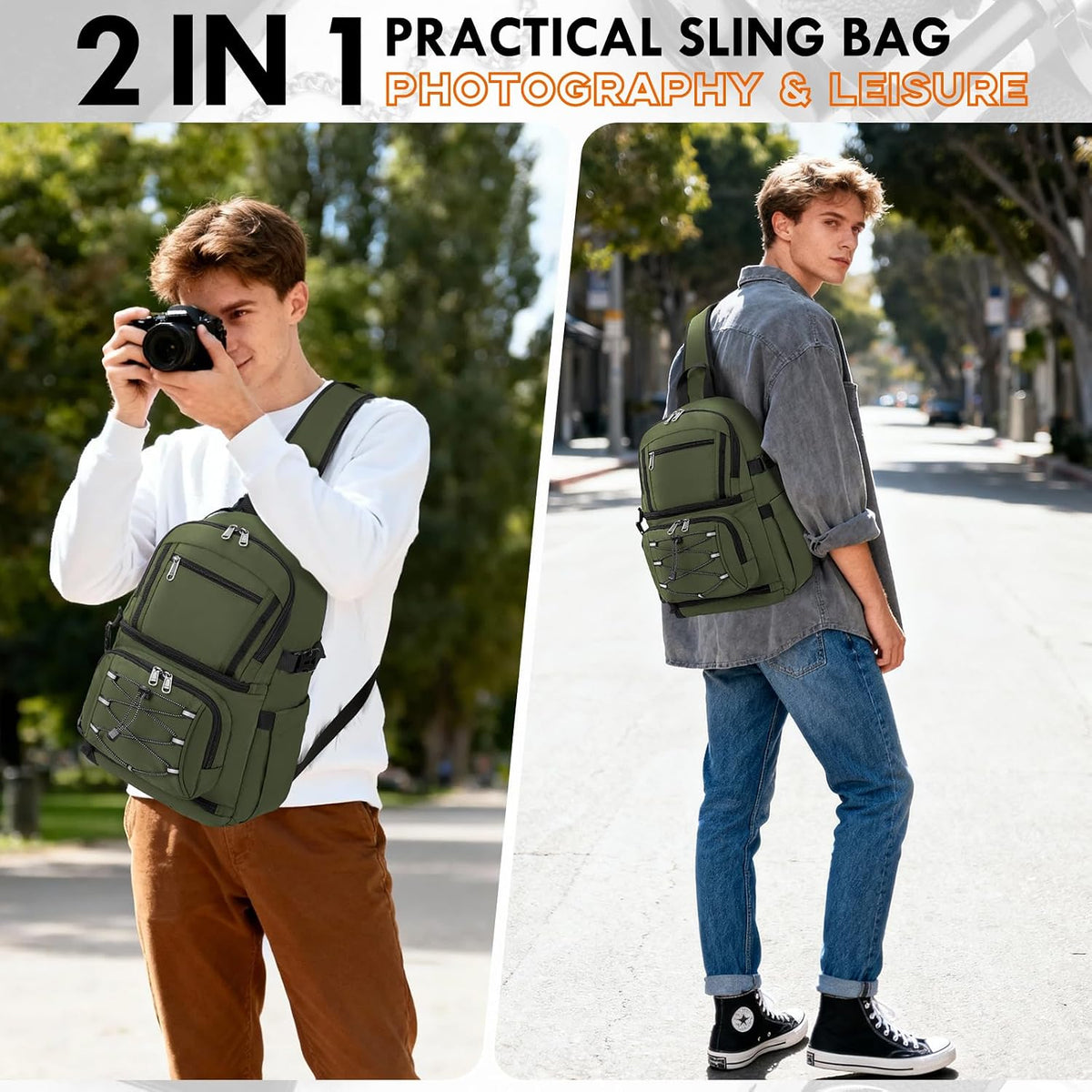 RAINSMORE Camera Sling Bag, Small Dslr/Mirrorless Camera Bag & Case