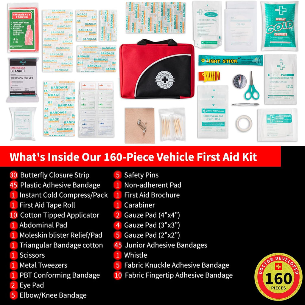 Protect Life Survival First Aid Kit for Home/Business, Camping Kits 160pcs