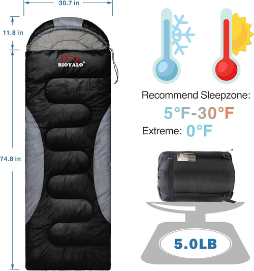 0 Degree Winter Sleeping Bags for Adults, Cold Weather Camping