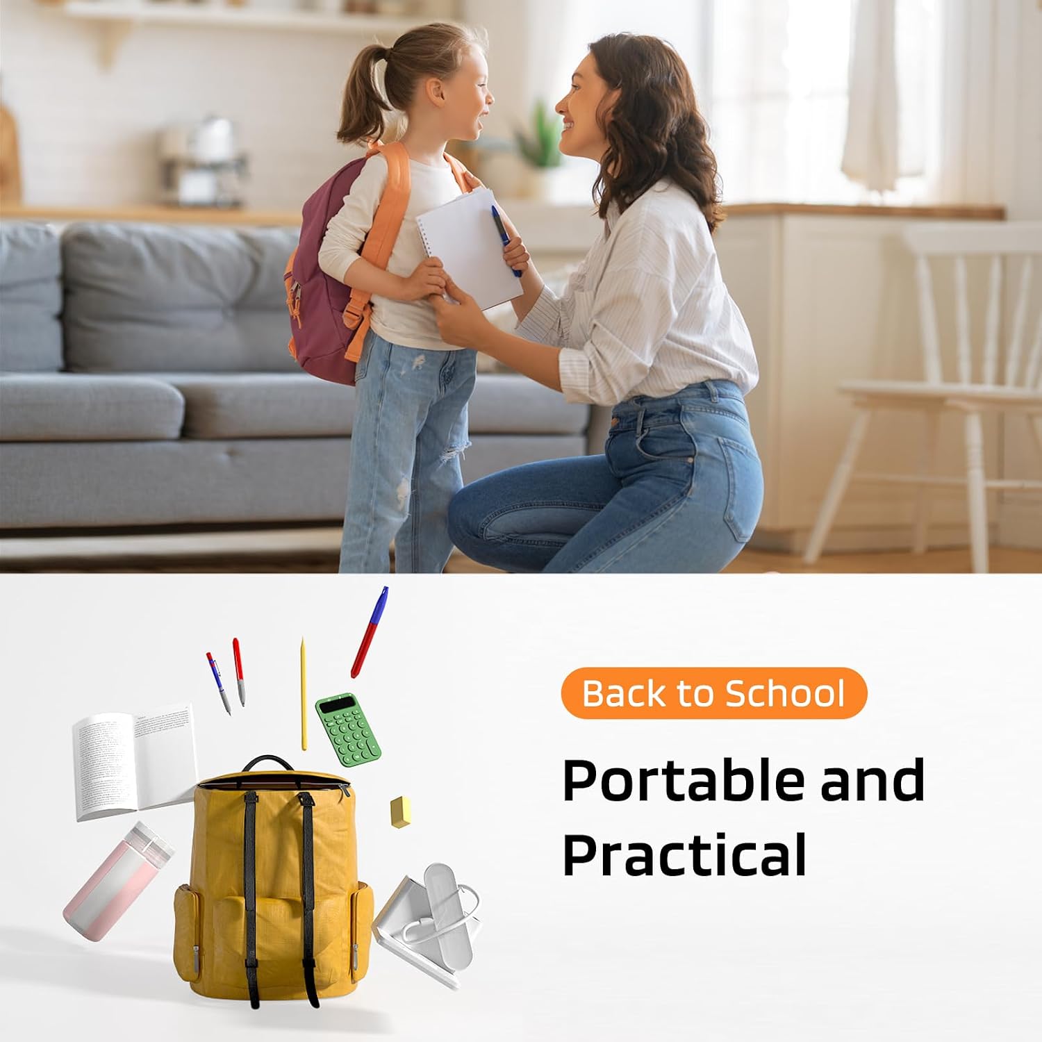 AXX Small Desk Lamp, Rechargeable Cute Table Light for Kids Teens