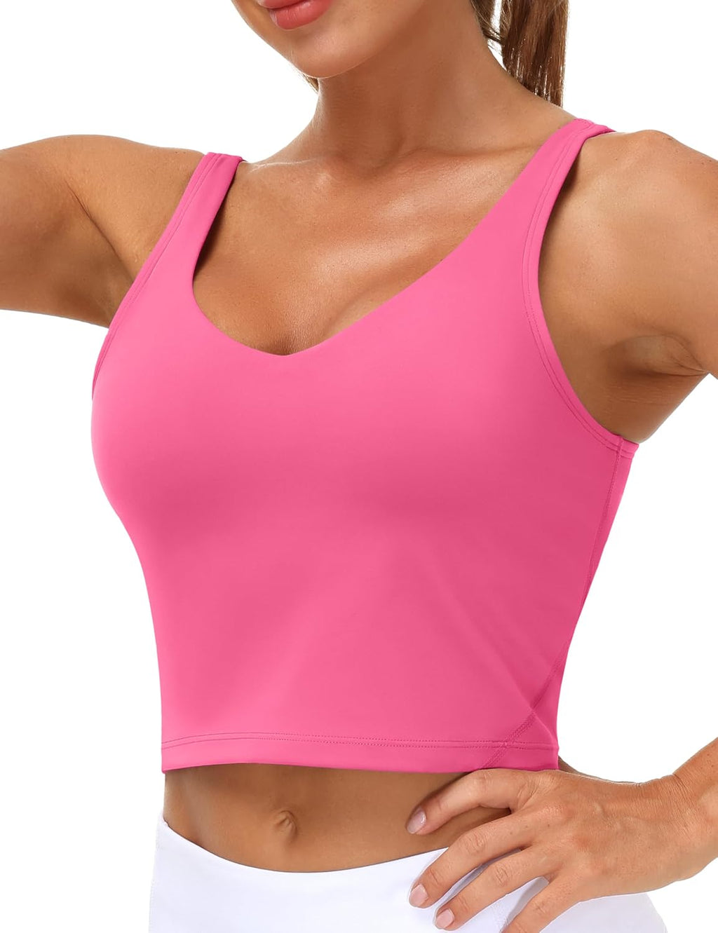 THE GYM PEOPLE Women’s Longline Sports Bra Wirefree Padded Medium Support Yoga Bras Gym Running Workout Tank Tops