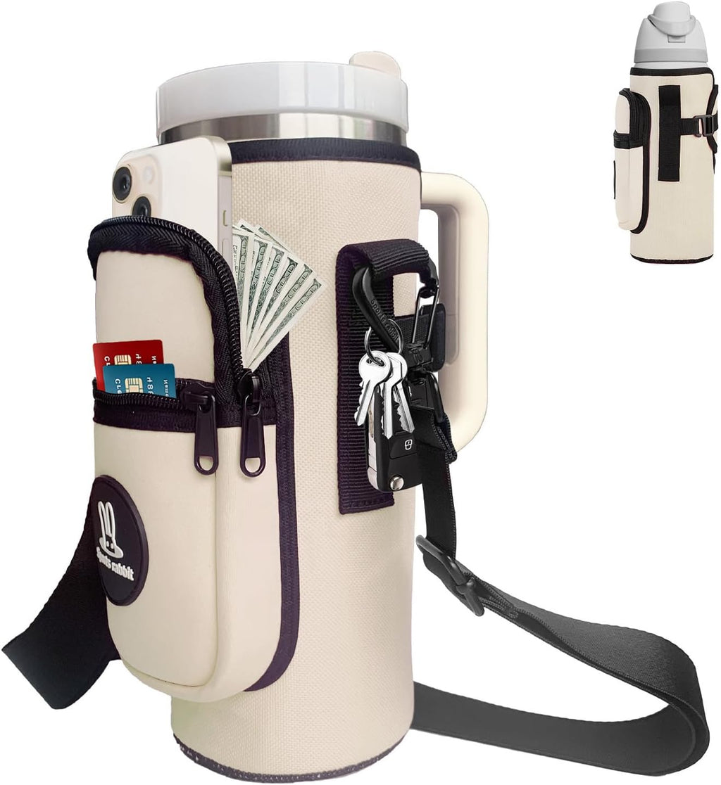Sports rabbit Universal Water Bottle Holder with Strap & Phone Pocket