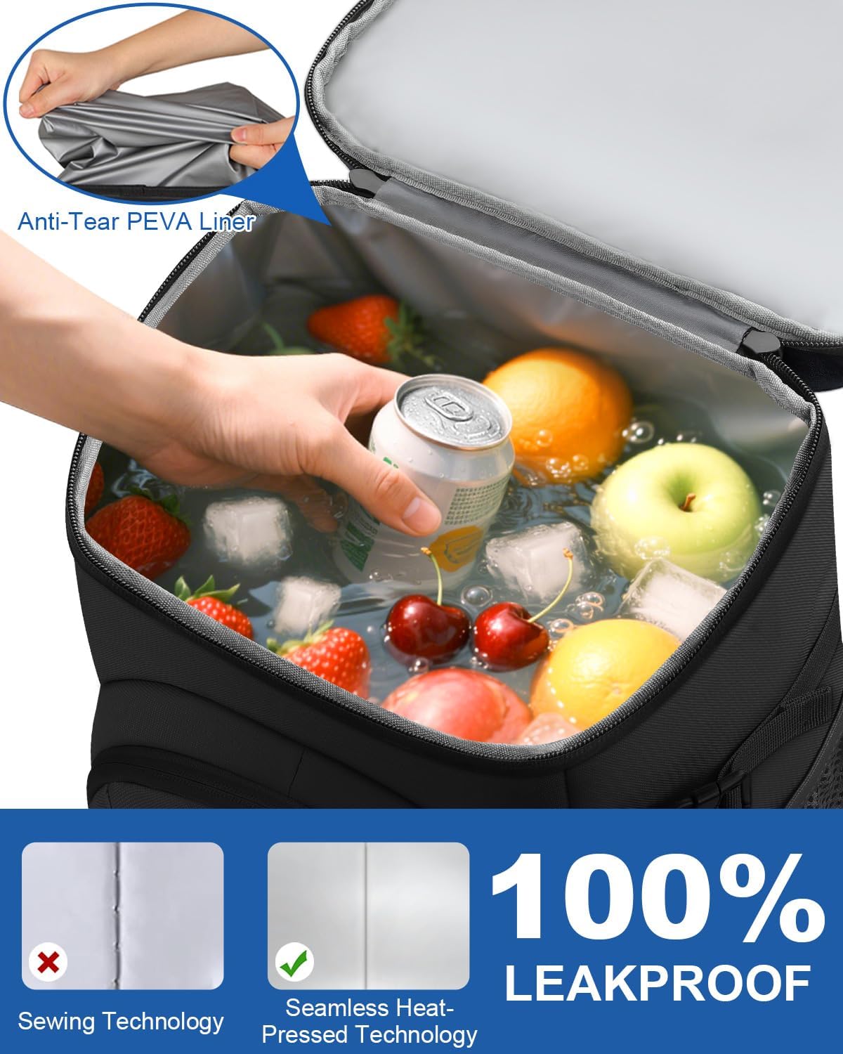 Pritent Backpack Cooler Insulated Cooler Backpack Beach Cooler Bag