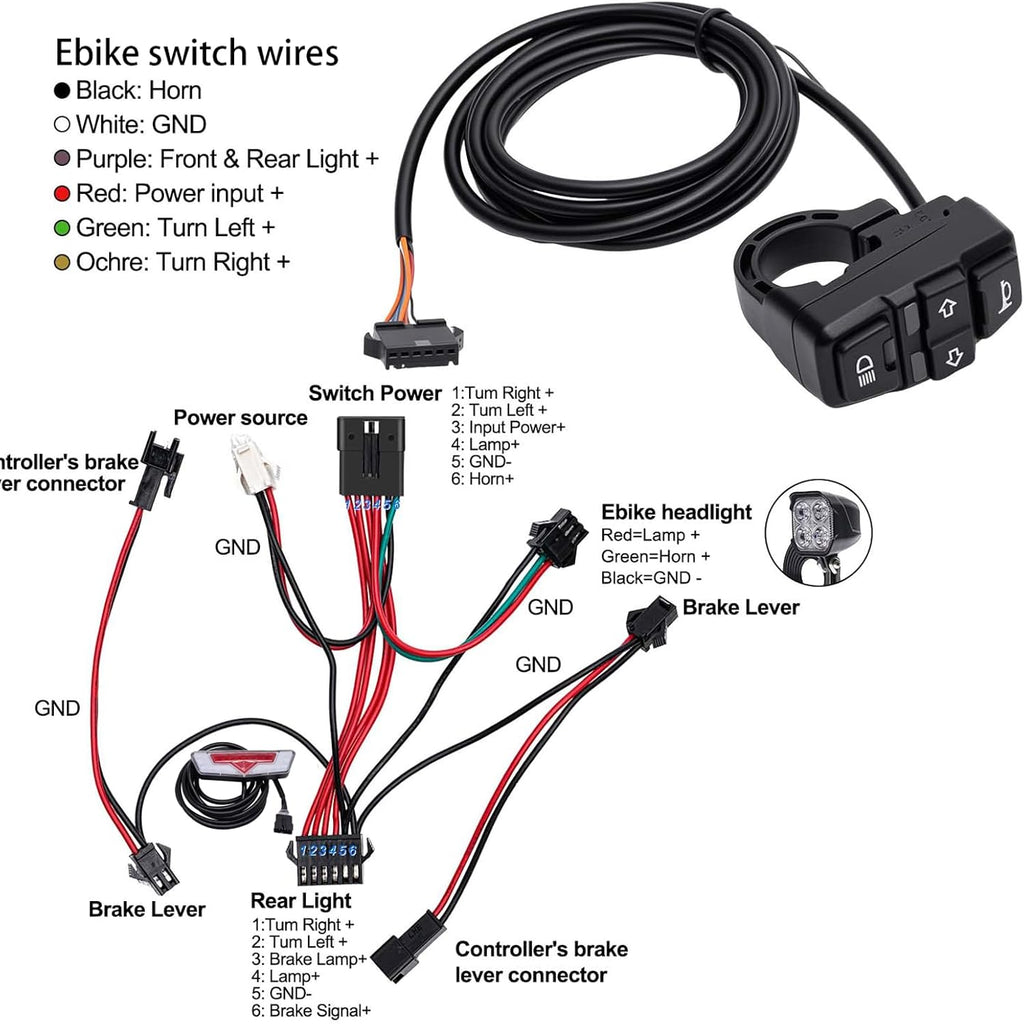 Ebike Light Kit, Taillight with Turn Signals, with Brake Light