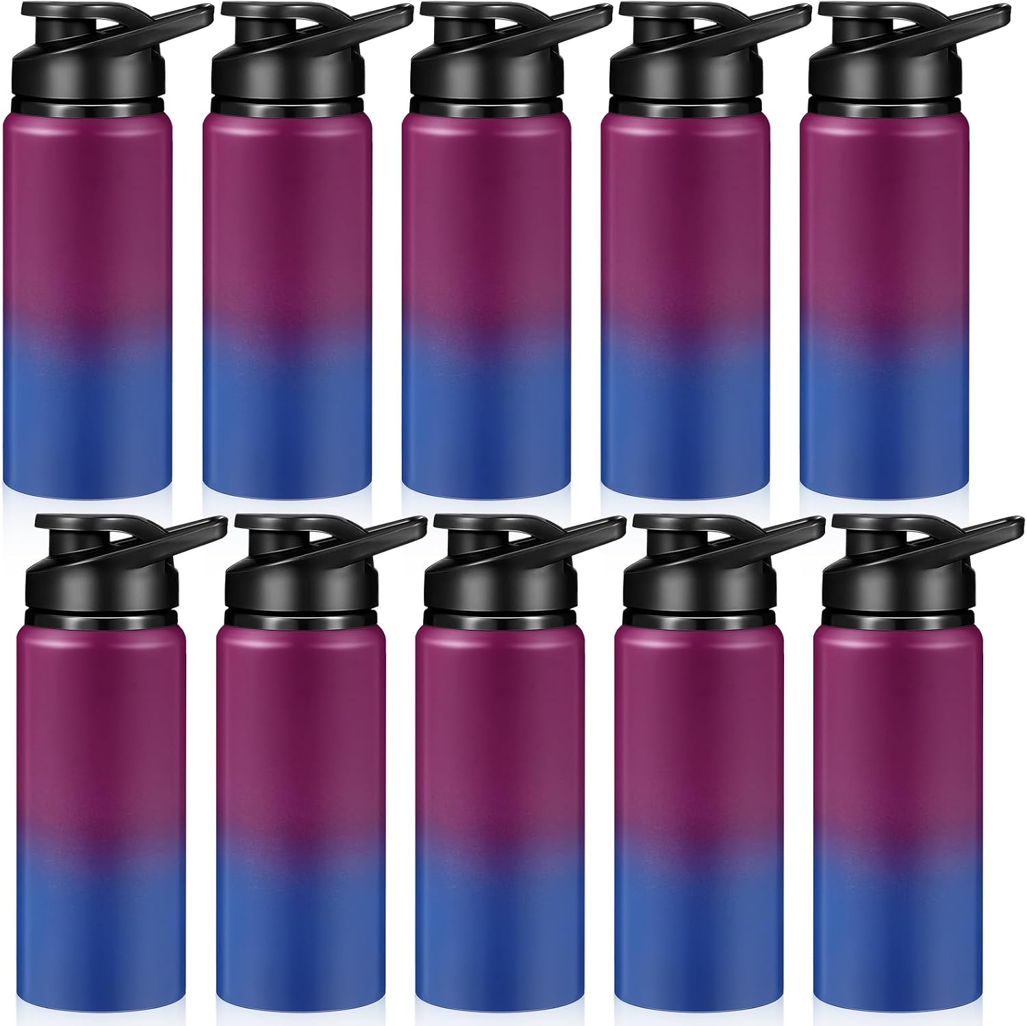 Mimorou 10 Pcs 13.5oz Aluminum Water Bottles Bulk, Blue
