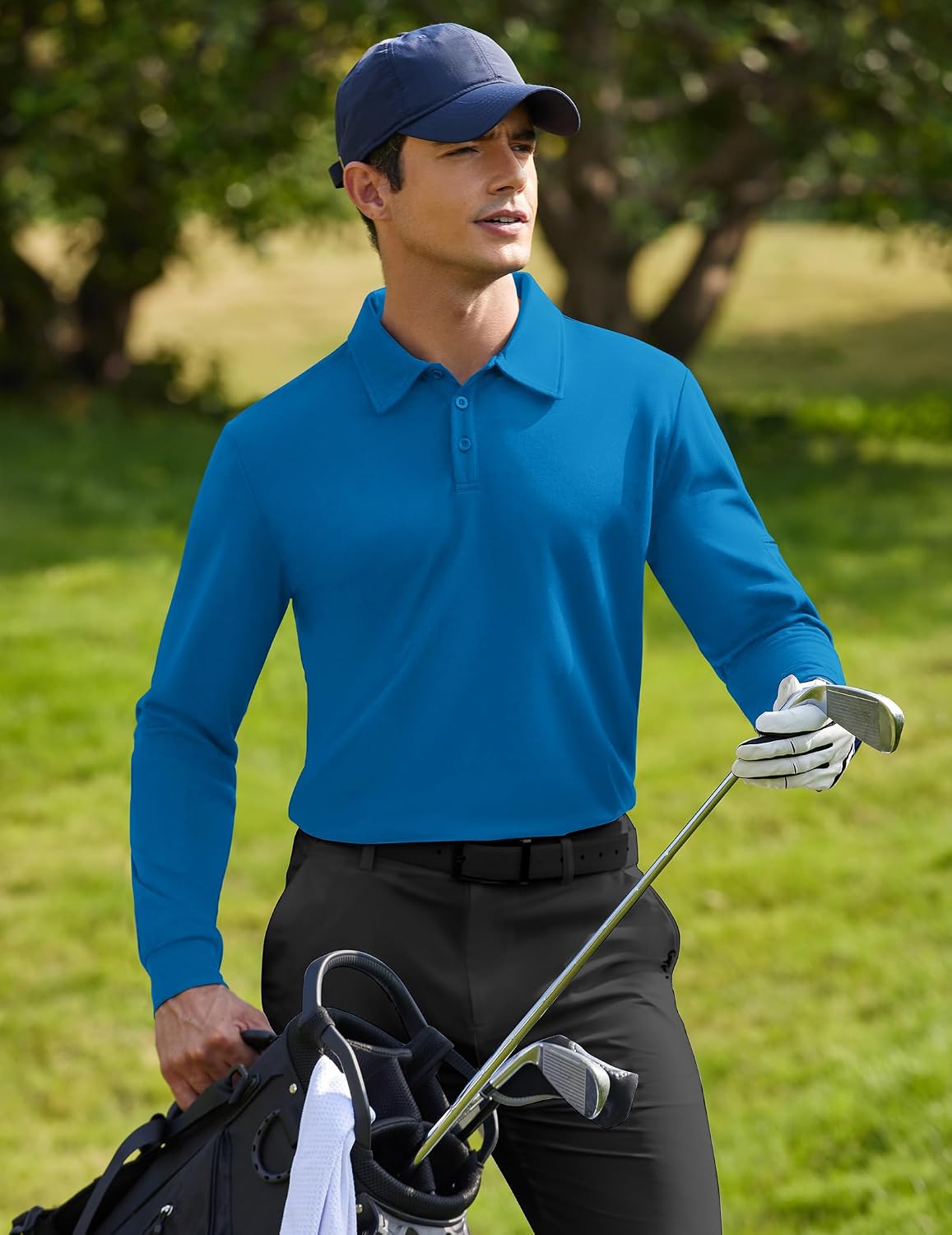 Deyeek Men's Long Sleeve Polo Shirts, Quick Dry Golf Polo for Men