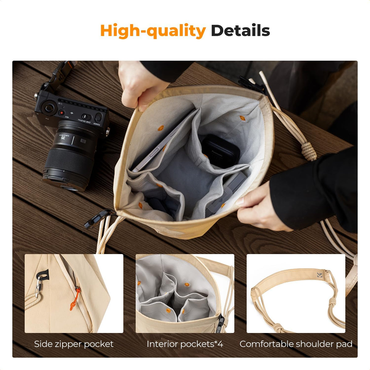 K&F CONCEPT Camera Sling Bag Small Compact Case
