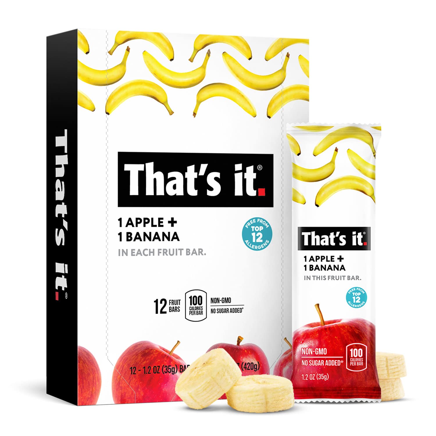That's it. Apple + Mango 100% Natural Real Fruit Bar, Best High Fiber Vegan, Gluten Free Healthy Snack, Paleo for Children & Adults, Non GMO No Sugar Added, No Preservatives Energy Food (12 Pack)