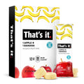 That's it Apple + Banana 100% Natural Real Fruit Bar, Best High Fiber Vegan, Gluten Free Healthy Snack, Paleo for Children & Adults, Non GMO Sugar-Free, No Preservatives Energy Food (12 Pack)