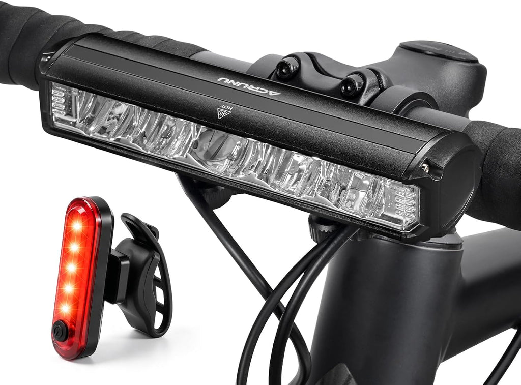 3250 Lumen Rechargeable Bike Lights for Night Riding with Tail Light