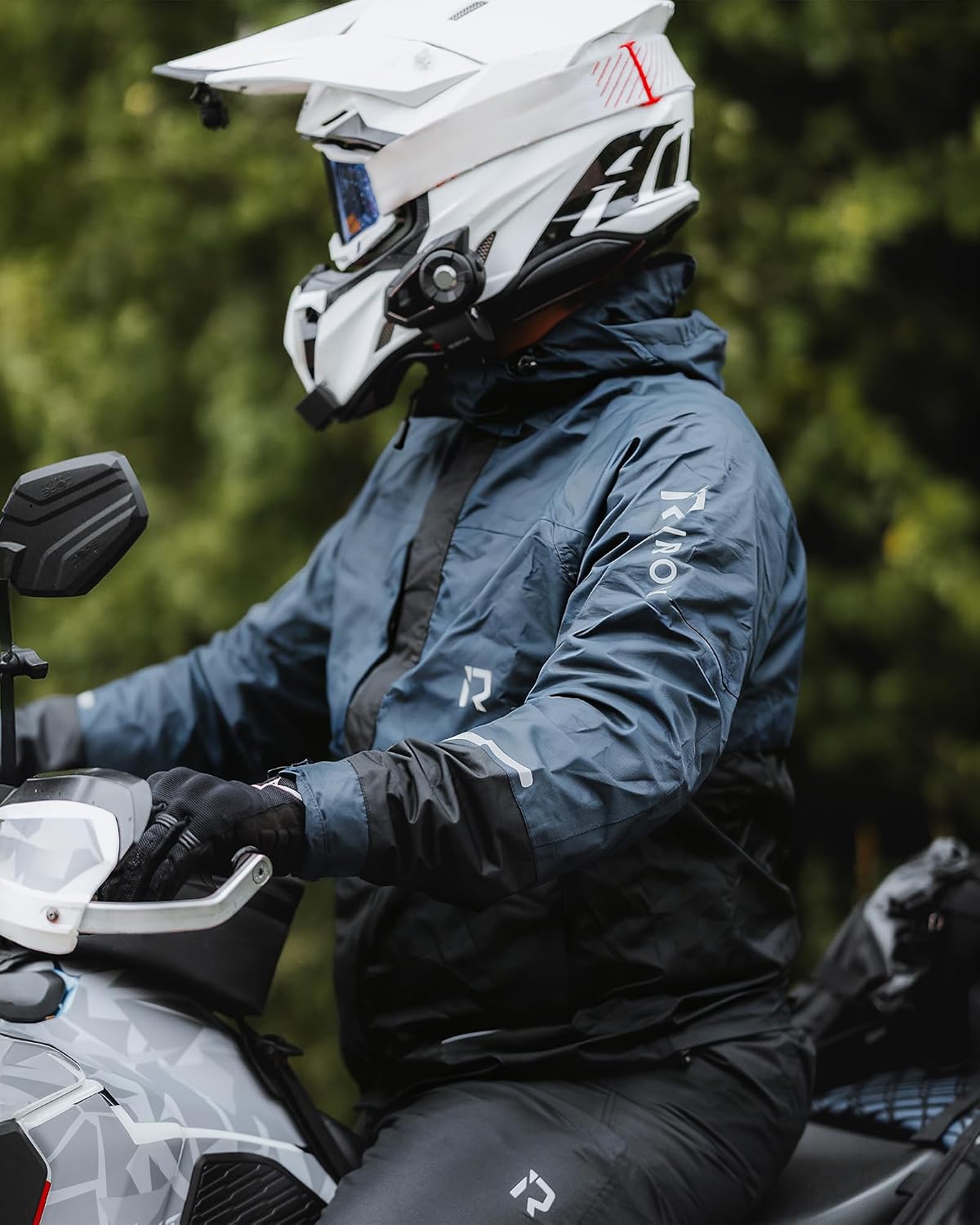 RIDEIRON Motorcycle Rain Gear for Men Women Waterproof Rain Suit Reflective