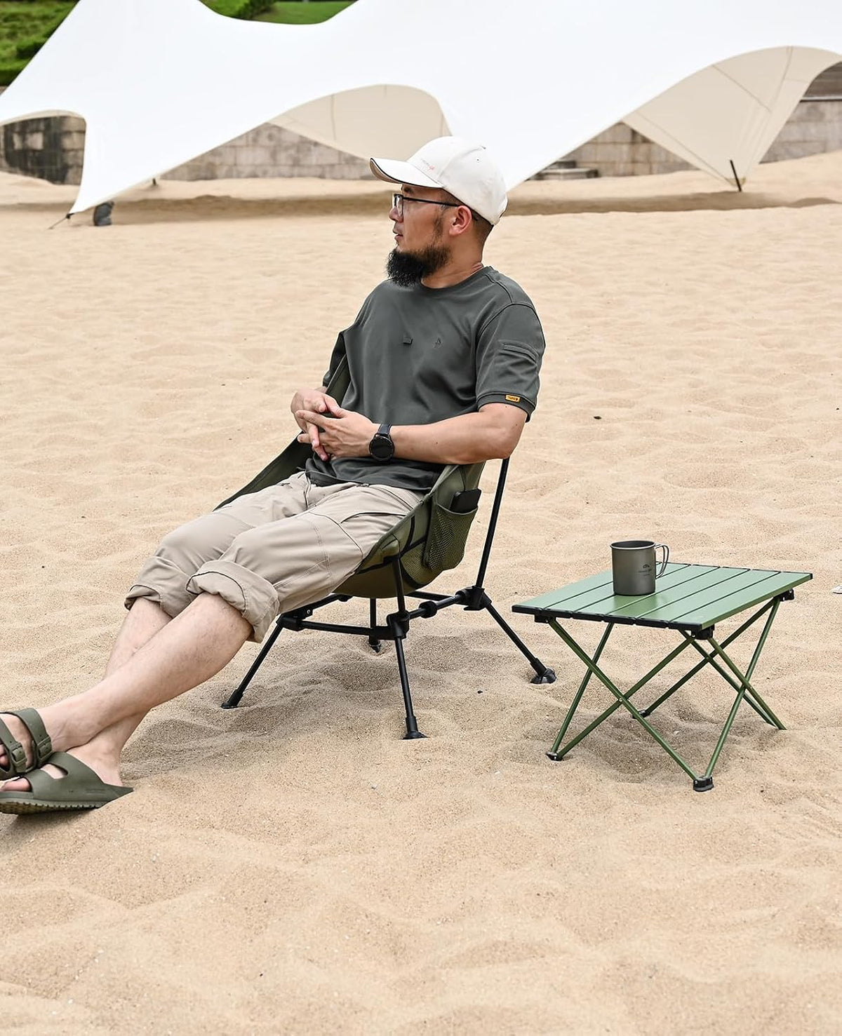 iClimb Ultralight Compact Folding Anti-Sinking Chair, Green