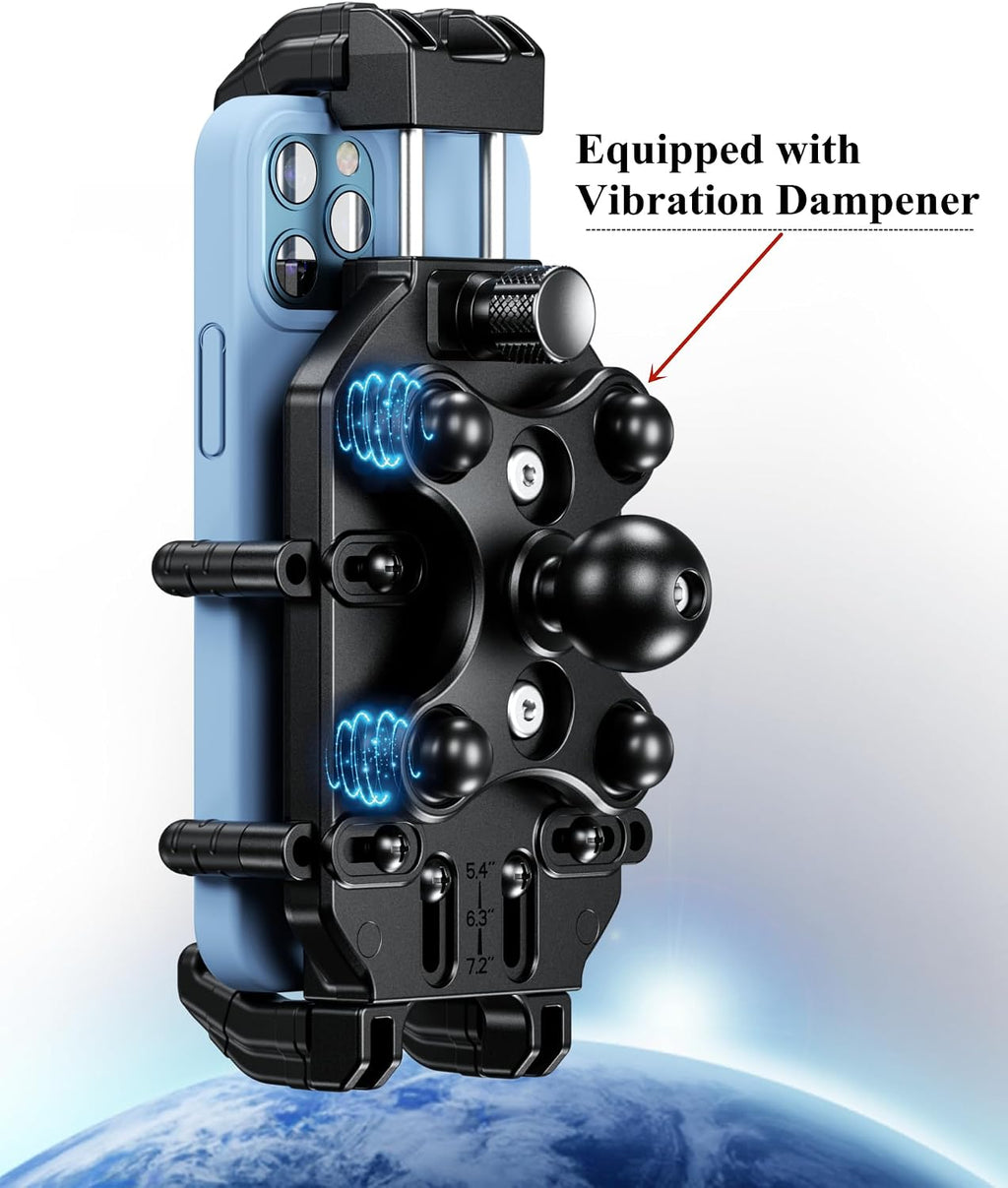 BRCOVAN Anti-Theft Motorcycle Phone Mount Holder with Vibration Dampener