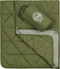 STOVER Outdoor Waterproof Fleece Travel Blanket for Camping, Picnics, Stadiums, Sports, the Beach– Warm, Windproof, Compact, Lightweight & Sand-Resistant (Olive Green)