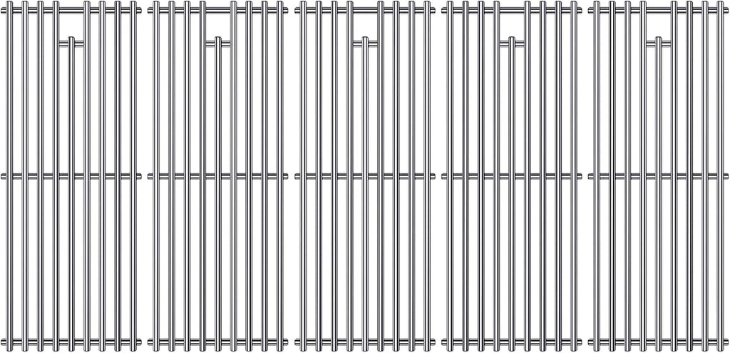 9MM 16517 Grill Grates 16GA Grill Heat Plates for 16631 16520 Bull Grill Replacement Parts, BBQ Bull Brahma 5 Burner 57568, 57569, 57568CE, 57568AGA, 57569CE, 57569AGA, Stainless Steel Grids