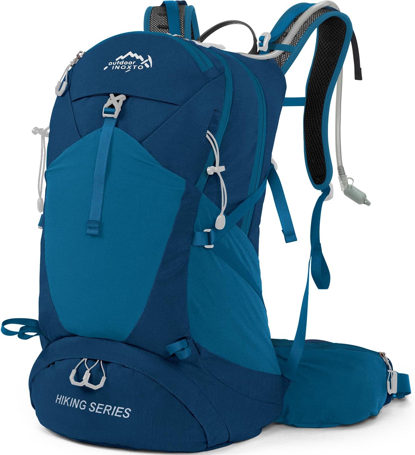 IX INOXTO Hiking Backpack, 26L/40L Waterproof Hiking Daypack with 3L Water Bladder and Rain Cover, Lightweight Travel Camping Backpack for Men Women (Blue)