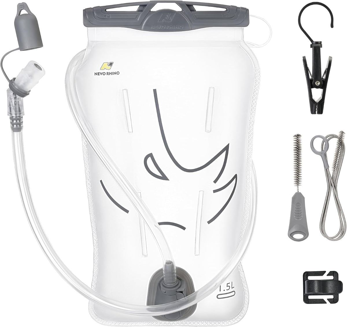 N NEVO RHINO Water Bladder 1L- 1.5L- 2L, Hydration Bladder for Running Vest