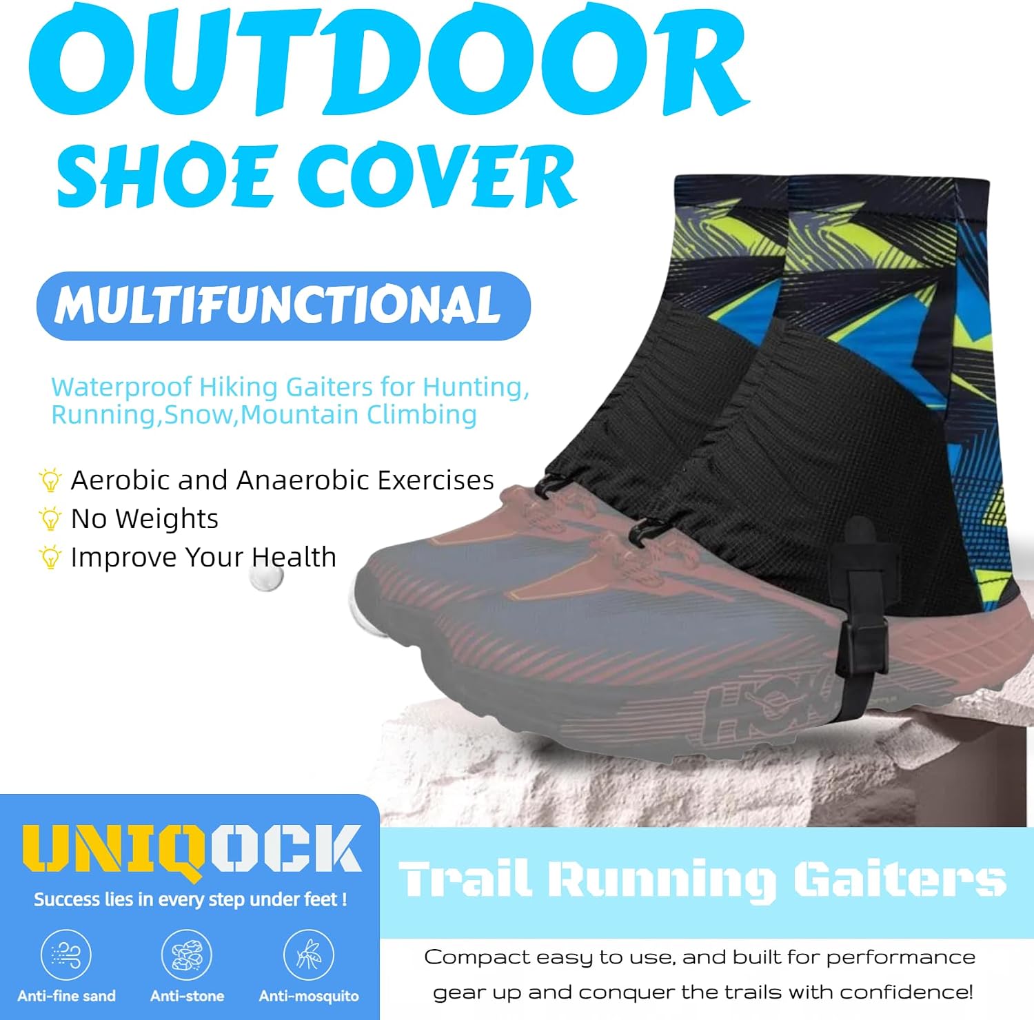 Low Gaiters,Ankle Gaiters,Snow Boot Guard Gators,Shoe Gaiters,Gators for Hiking Boots,Leg Gaiters,Waterproof Hiking Gaiters for Hunting,Running,Snow,Mountain Climbing