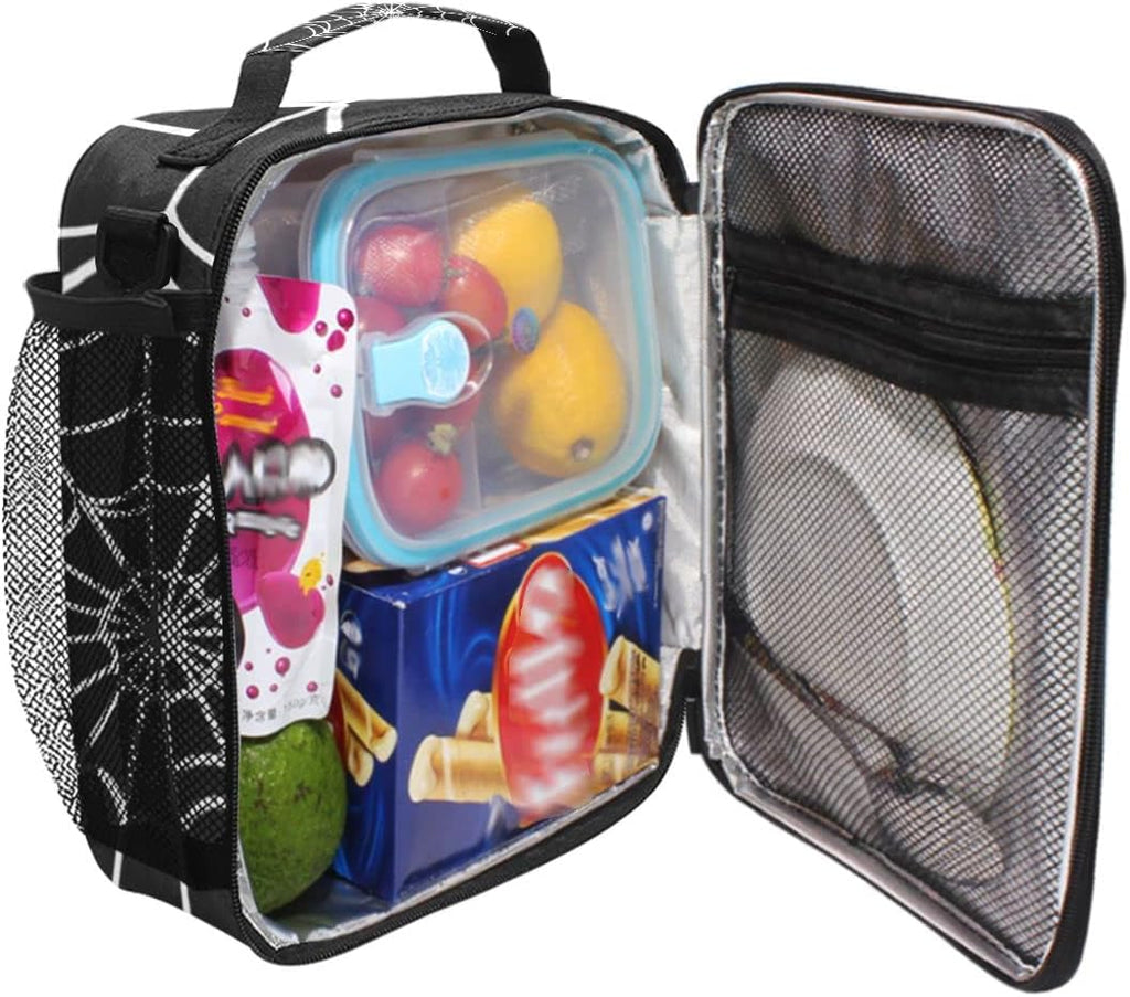 Goth Spider Web Lunch Box Insulated Lunch Bag Cooler Tote Bag