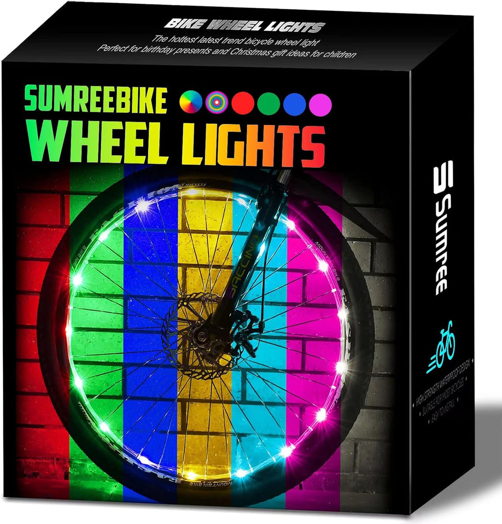 LED Bike Wheel Lights,2-Tire Pack USB Rechargeable Bike Lights with Batteries Included, Best Bicycle Lights - Stocking Stuffer Birthday Gift for Kids, Girls, Boys, Adults