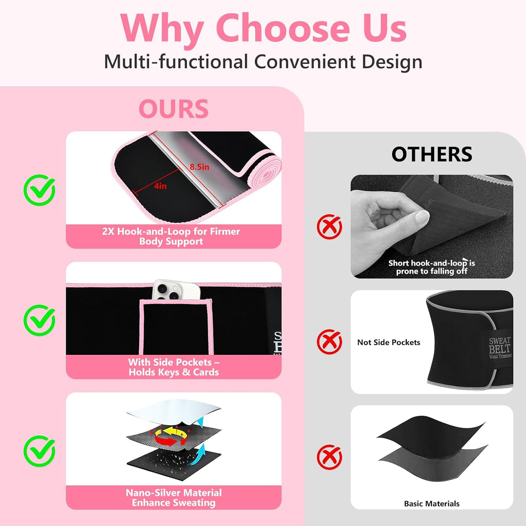 MORECOO Waist Trainer for Women Sweat Band Trimmer Exercise Belt