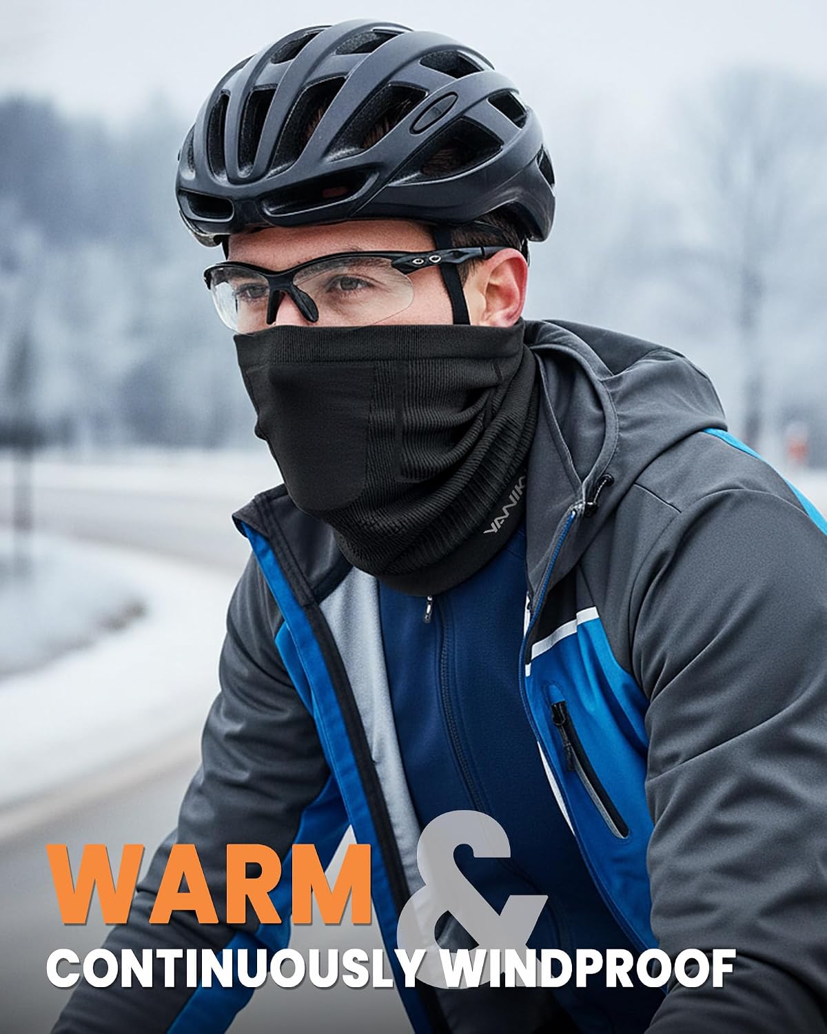 YANIKY Winter Neck Warmer Gaiter Ski Face Mask, Breathable Fleece Balaclava Windproof Cold Weather Scarf