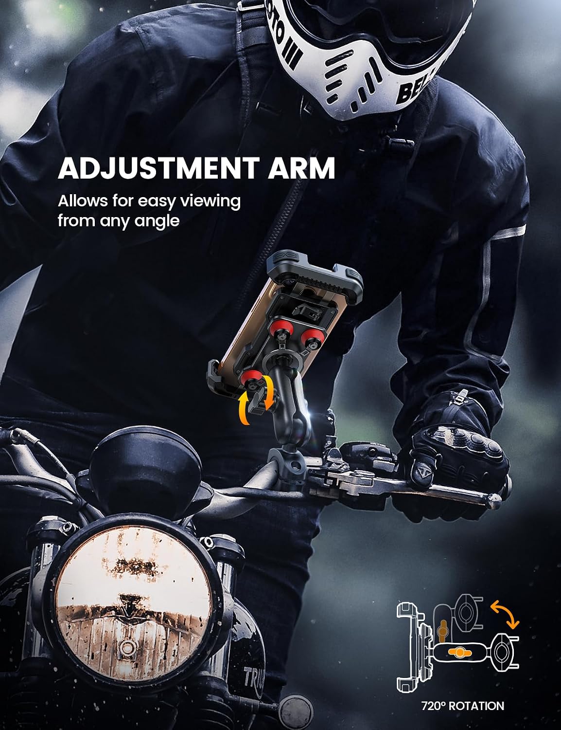 Lamicall Motorcycle Phone Mount Holder with Dual Vibration Dampener