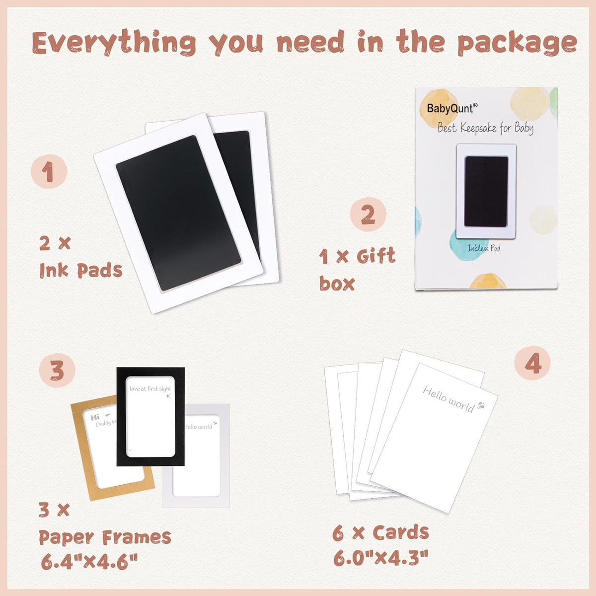 Inkless Baby Hand and Footprint Kit,Clean-Touch Ink Pads