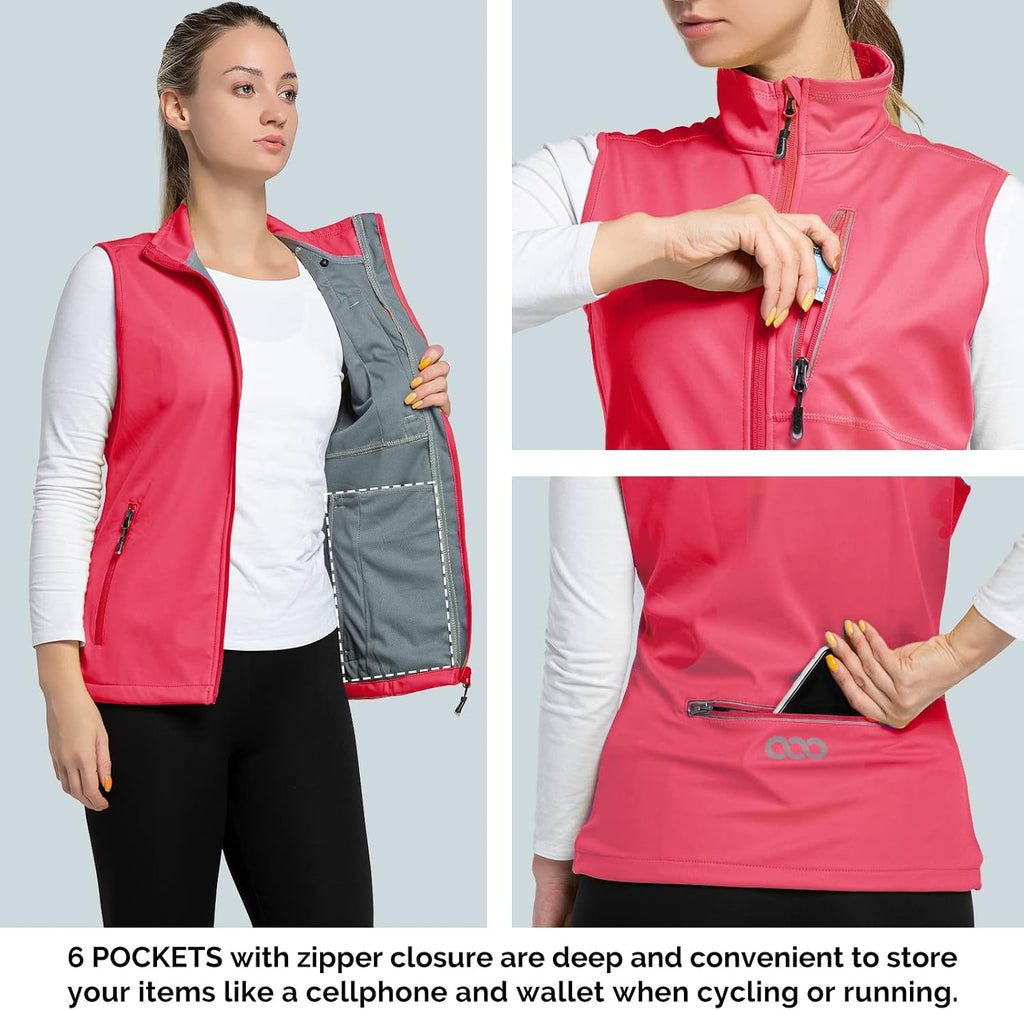 33,000ft Women's Lightweight Running Vest with 6 Pockets for Travel Golf