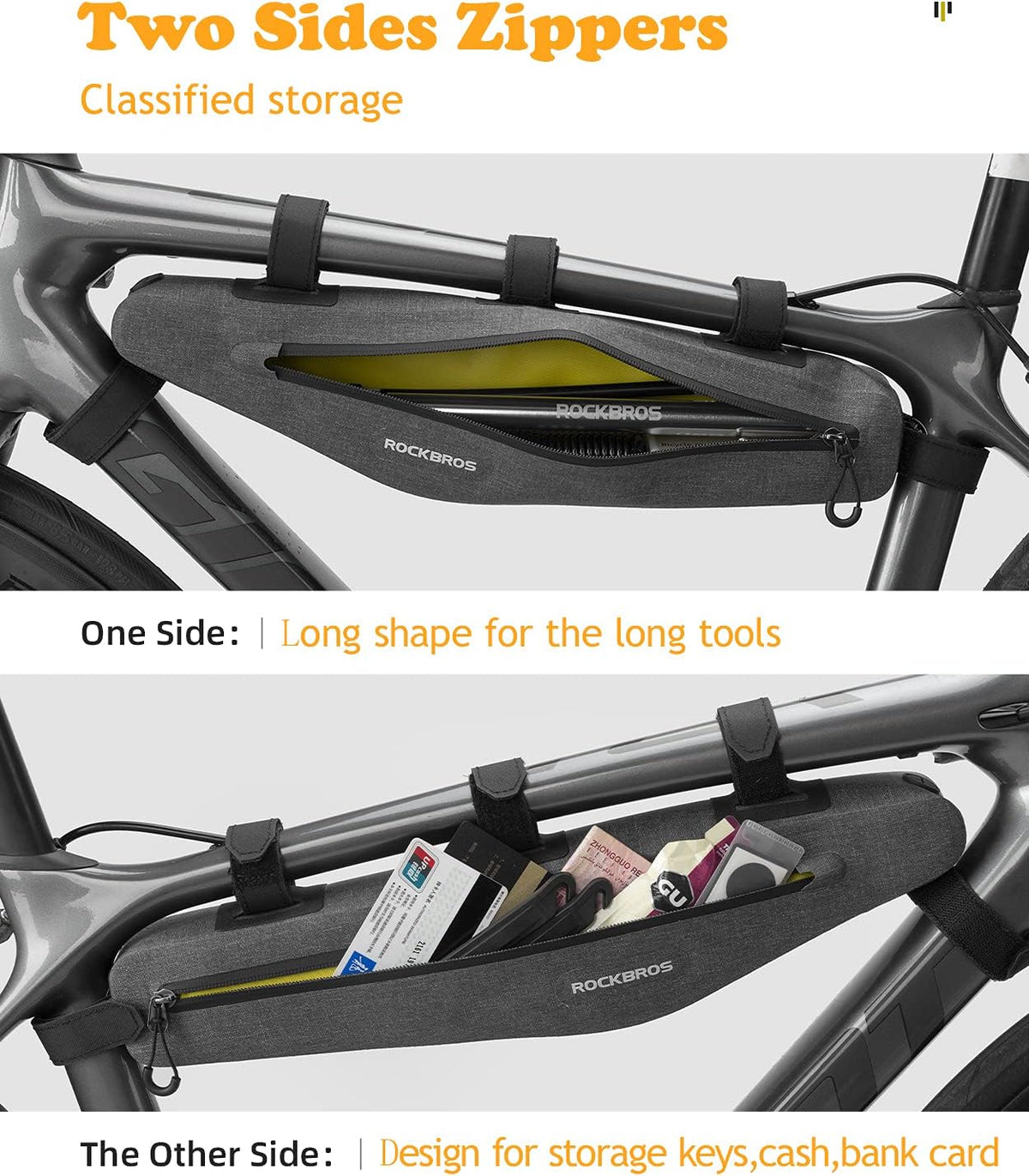 ROCKBROS Bike Triangle Frame Bag Waterproof 1.5L Bikepacking Bag